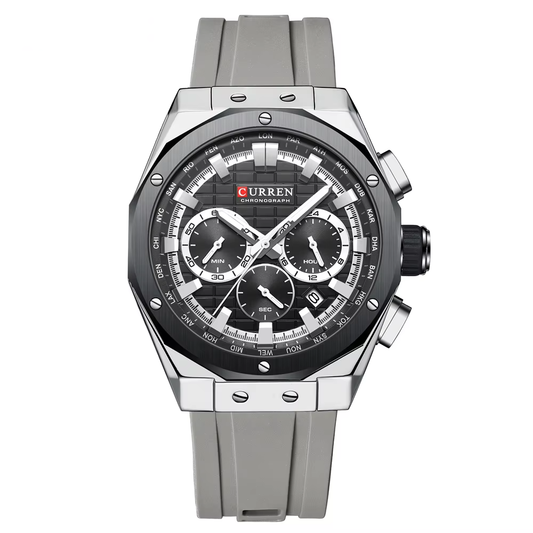 Reloj hombre deportivo-táctico con correa de silicona - Curren 8464