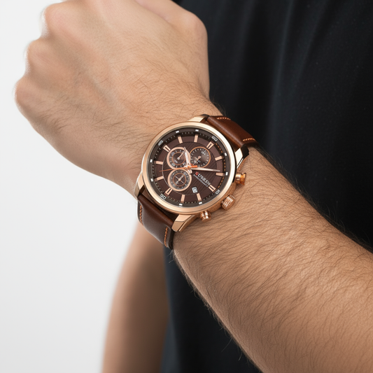 Reloj hombre deportivo-casual con correa de cuero - Curren 8291