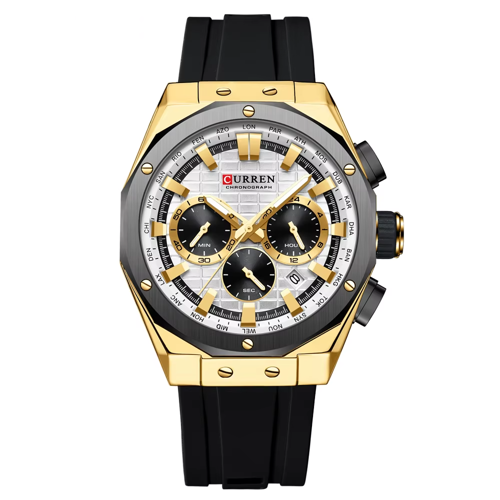 Reloj hombre deportivo-táctico con correa de silicona - Curren 8464