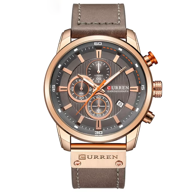 Reloj hombre deportivo-casual con correa de cuero - Curren 8291