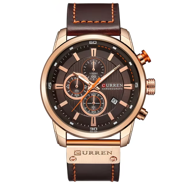 Reloj hombre deportivo-casual con correa de cuero - Curren 8291