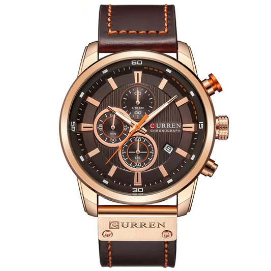 Reloj hombre deportivo-casual con correa de cuero - Curren 8291