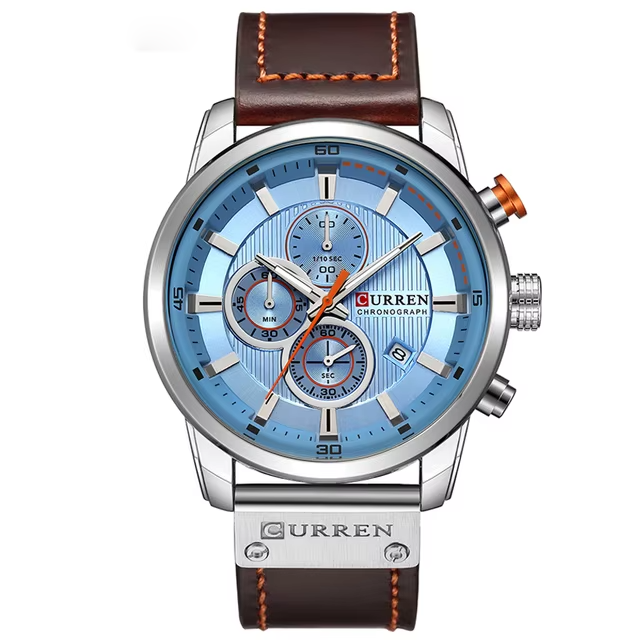 Reloj hombre deportivo-casual con correa de cuero - Curren 8291