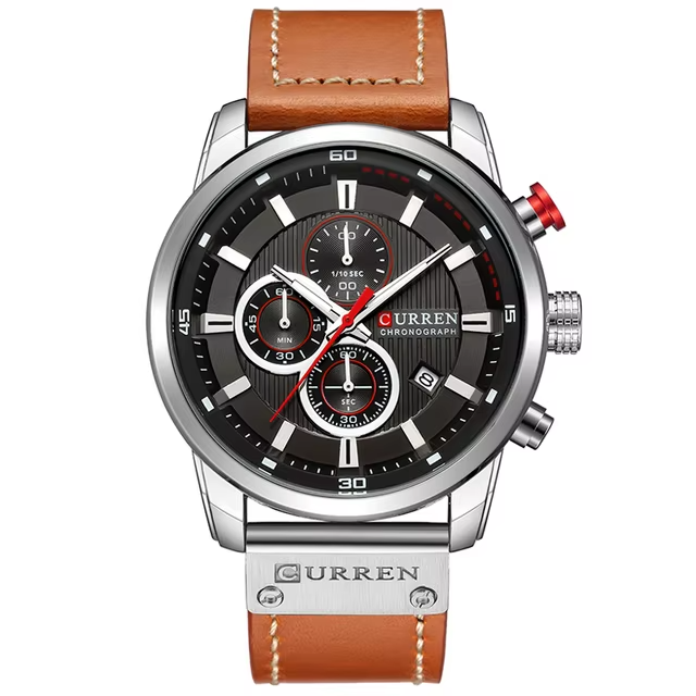 Reloj hombre deportivo-casual con correa de cuero - Curren 8291