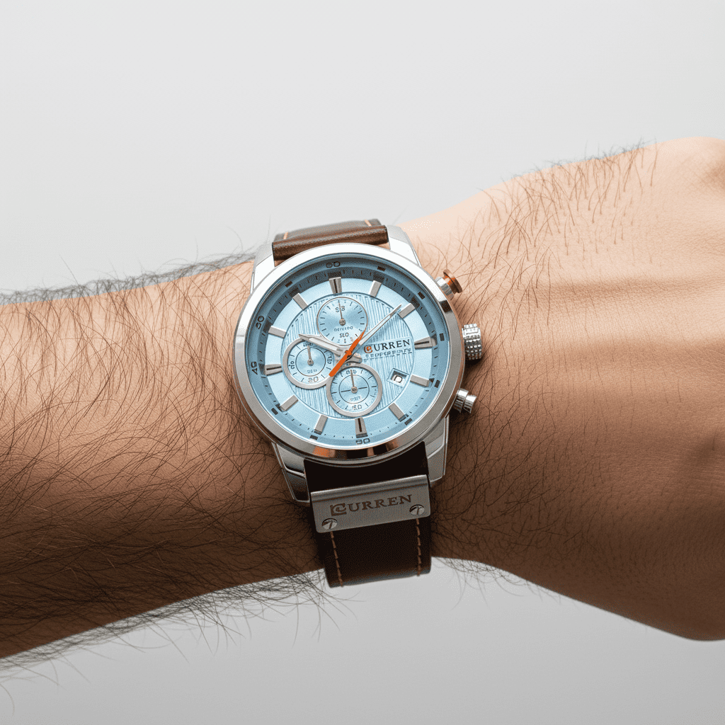 Reloj hombre deportivo-casual con correa de cuero - Curren 8291