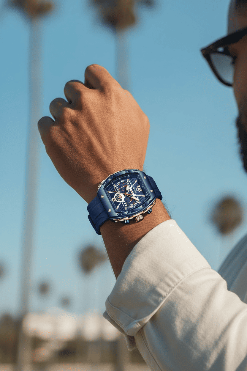 Reloj hombre deportivo cuarzo estilo tonneau - Onola 6852