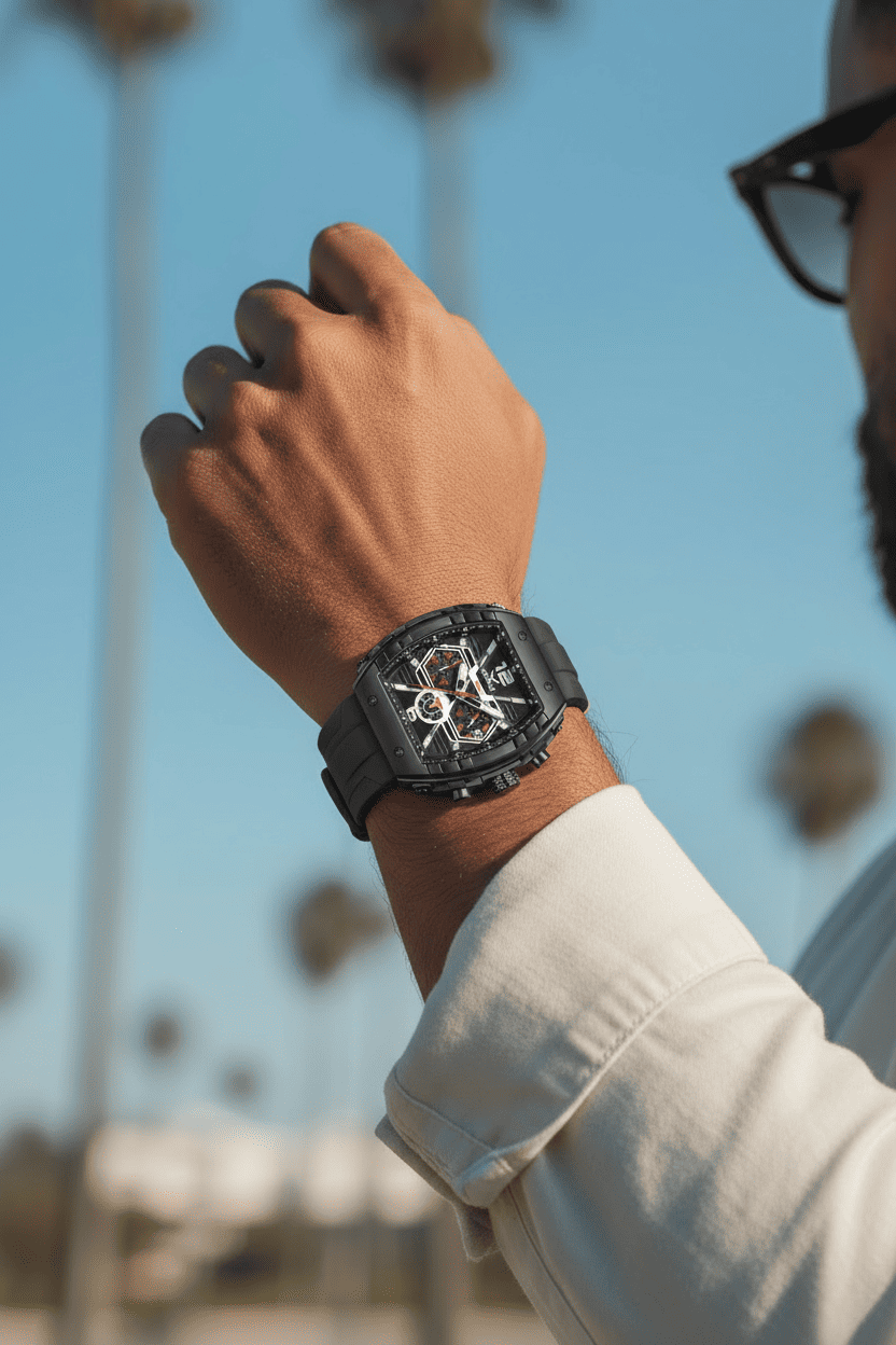 Reloj hombre deportivo cuarzo estilo tonneau - Onola 6852