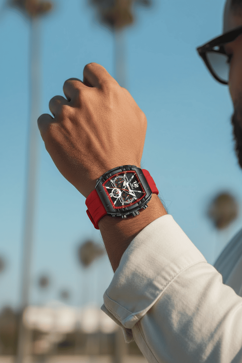 Reloj hombre deportivo cuarzo estilo tonneau - Onola 6852