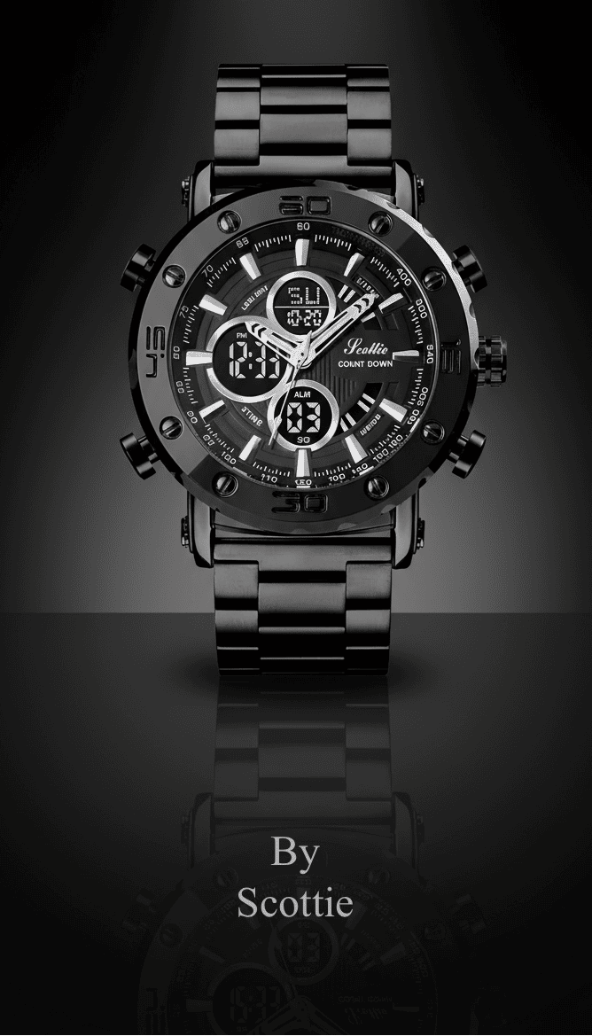 Reloj unisex deportivo-táctico dual time -  Scottie 1636