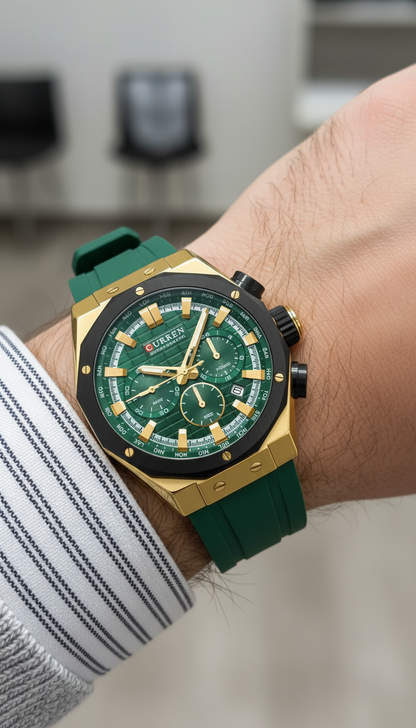 Reloj hombre deportivo-táctico con correa de silicona - Curren 8464