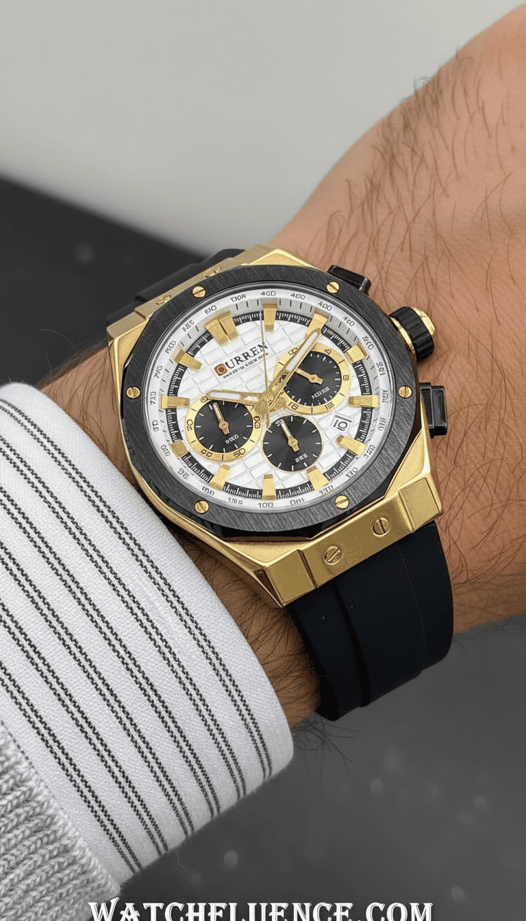 Reloj hombre deportivo-táctico con correa de silicona - Curren 8464