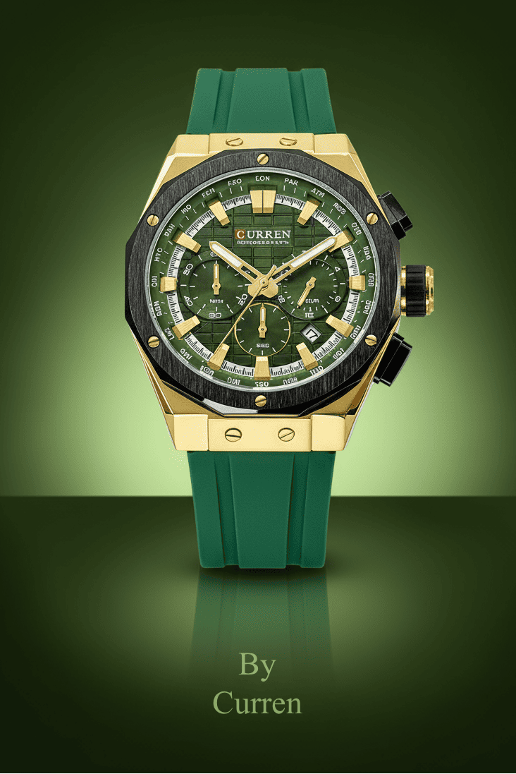 Reloj hombre deportivo-táctico con correa de silicona - Curren 8464